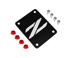 ZSPEC Design Billet Black PTU Holes Cover Plate w/ Lava Red Washers Nissan 300ZX Z32 1990-1999