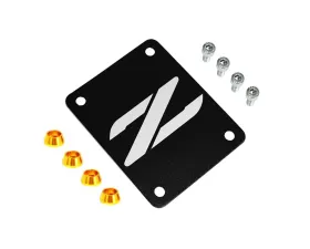 ZSPEC Design Billet Black PTU Holes Cover Plate w/ Orange-Gold Washers Nissan 300ZX Z32 1990-1999