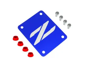ZSPEC Design Billet Blue PTU Holes Cover Plate w/ Gloss Red Washers Nissan 300ZX Z32 1990-1999