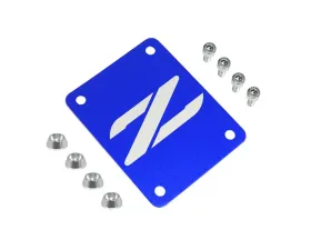 ZSPEC Design Billet Blue PTU Holes Cover Plate w/ Bright Silver Washers Nissan 300ZX Z32 1990-1999