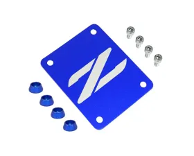 ZSPEC Design Billet Blue PTU Holes Cover Plate w/ Dark Blue Washers Nissan 300ZX Z32 1990-1999
