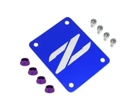 ZSPEC Design Billet Blue PTU Holes Cover Plate w/ Gloss Purple Washers Nissan 300ZX Z32 1990-1999