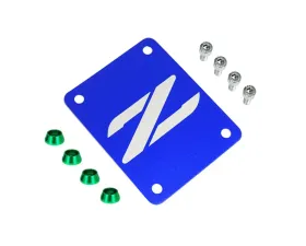 ZSPEC Design Billet Blue PTU Holes Cover Plate w/ Green Washers Nissan 300ZX Z32 1990-1999