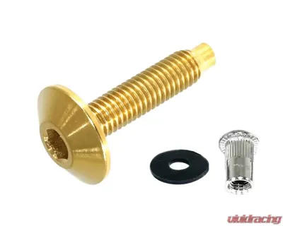ZSPEC Design Gold Titanium & Billet M5x20mm Low-Profile Body Kit Fastener w/ Rivet Nuts - 00843612167767
