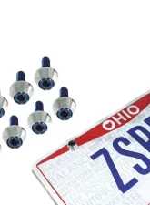 ZSPEC Design Silver 8-Pack Grade-5 Titanium License Plate M6x20 SHSC Bolts w/ Gloss Red Washers                                     - 00843612167972 - Image 2