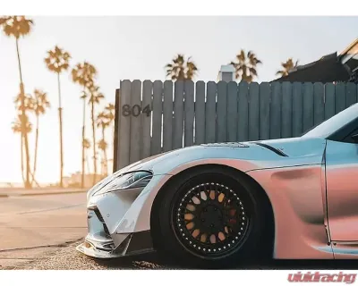 ZSPEC Design Red Titanium & Billet M5x20mm Low-Profile Body Kit Fastener w/ Rivet Nut & Blue Washers - 00843612168993