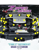 ZSPEC Design Gold Titanium Stage 2 Dress-Up Bolts/Fastener Kit w/ +10mm Plenum Bolts Nissan 350Z DE | HR 2003-2009                                     - 00843612170415 - Image 10