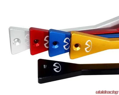 ZSPEC Design Red Billet Battery Hold Down/Bracket w/ Stainless Hardware & Etching Infiniti G35 | G37 | Q50 | Q60 - 00843612171696