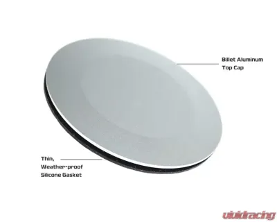 ZSPEC Design Silver Finish Billet Weatherproof 44mm Rear Wiper Hole Cap - 00843612171719
