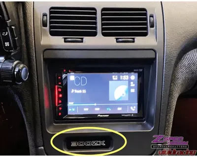 ZSPEC Design Laser-Etched Black "US Fairlady Z" Stereo Bezels Clock Hole-Cover Plate Nissan 300ZX Z32 1990-1999 - 00843612126948