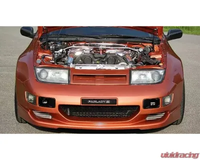 ZSPEC Design JSPEC Black Powder-Coated Billet Front Bumper Plate w/ "ZSPEC" Logo Nissan 300ZX Z32 Fascia 1990-1999 - 00843612163400