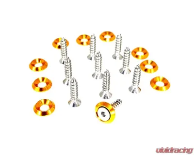 ZSPEC Design Bright Silver 10-Pack M5x20mm Coarse Fasteners w/ Colored Washers - 00843612183484