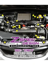 ZSPEC Design Bright Silver Stainless & Billet Stage 3 Dress-Up Bolts Fastener Kit Subaru WRX | STI 2008-2014                                     - 00843612149398 - Image 2