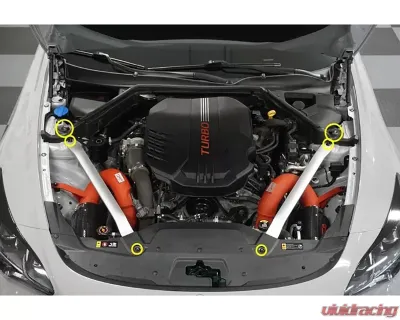 ZSPEC Design Black Titanium Struts & Struts Tower Brace Fasteners Kia Stinger GT 2018+ - 00843612174901
