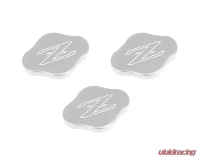 ZSPEC Design Silver Billet Fluid Reservoir 3-Caps Covers Set w/ Z Logo Etched Nissan Z RZ34 2023-2024 - 00843612186423