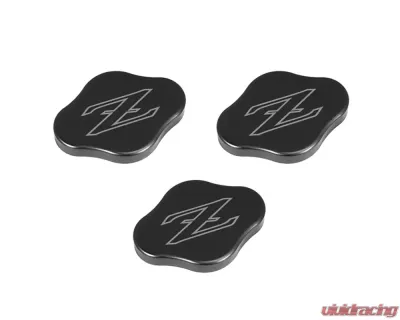 ZSPEC Design Black Billet Fluid Reservoir 3-Caps Covers Set w/ Z Logo Etched Nissan Z RZ34 2023-2024 - 00843612186454