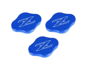 ZSPEC Design Blue Billet Fluid Reservoir 3-Caps Covers Set w/ Z Logo Etched Nissan Z RZ34 2023-2024