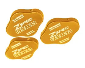 ZSPEC Design Orange-Gold Billet Fluid Reservoir 3-Caps Covers Set w/ ZSPEC Etched Nissan Z RZ34 2023-2024