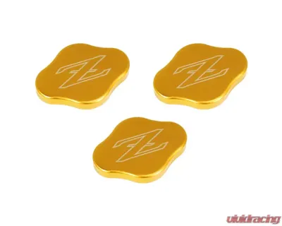 ZSPEC Design Orange-Gold Billet Fluid Reservoir 3-Caps Covers Set w/ Z Logo Etched Nissan Z RZ34 2023-2024 - 00843612186652