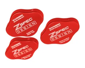 ZSPEC Design Red Billet Fluid Reservoir 3-Caps Covers Set w/ ZSPEC Etched Nissan Z RZ34 2023-2024
