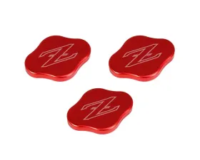 ZSPEC Design Red Billet Fluid Reservoir 3-Caps Covers Set w/ Z Logo Etched Nissan Z RZ34 2023-2024
