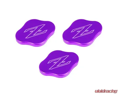 ZSPEC Design Purple Billet Fluid Reservoir 3-Caps Covers Set w/ Z Logo Etched Nissan Z RZ34 2023-2024 - 00843612186737