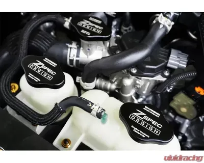 ZSPEC Design Black Billet Fluid Reservoir 3-Caps Covers Set w/out Etched Nissan Z RZ34 2023-2024 - 00843612186430