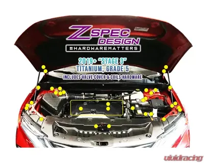 ZSPEC Design Black Grade-5 Titanium Stage 3 Dress-Up Bolts Fastener Kit Chevrolet Blazer C1 2019+ - 00843612188335