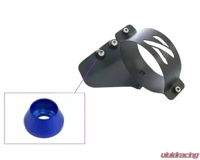 ZSPEC Design Black RHD Fuel Filter Bracket w/ Dark Blue Washers Nissan 300ZX Z32 1990-1996 - 00843612190147