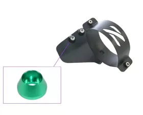 ZSPEC Design Black RHD Fuel Filter Bracket w/ Green Washers Nissan 300ZX Z32 1990-1996