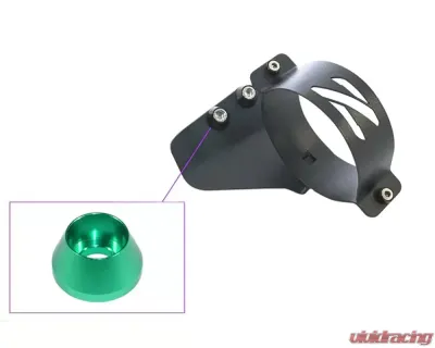 ZSPEC Design Black RHD Fuel Filter Bracket w/ Green Washers Nissan 300ZX Z32 1990-1996 - 00843612190222