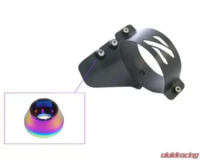 ZSPEC Design Black RHD Fuel Filter Bracket w/ Neochrome Washers Nissan 300ZX Z32 1990-1996 - 00843612190239
