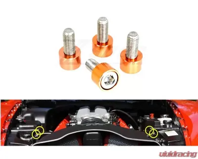 ZSPEC Design Stainless & Billet Strut Tower Brace Fasteners w/ Gunmetal Washers Dodge Viper 2003-2006 - 00843612198822