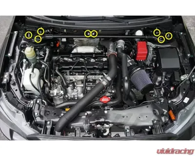 ZSPEC Design Bright White Stainless & Billet Strut Bar Fastener Kit Mitsubishi Lancer Evo X 2007-2013 - 00843612199584