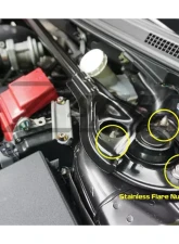 ZSPEC Design Bright White Stainless & Billet Strut Bar Fastener Kit Mitsubishi Lancer Evo X 2007-2013                                     - 00843612199584 - Image 4