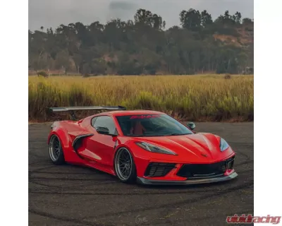 Street Hunter Wide Body Kit w/ Carbon Fiber Front Lip Chevrolet C8 Corvette Stingray 2020-2024 - SHD-C8-WB-FLCF