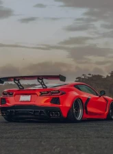 Street Hunter Wide Body Kit w/ Carbon Fiber Front Lip Chevrolet C8 Corvette Stingray 2020-2024                                     - SHD-C8-WB-FLCF - Image 2