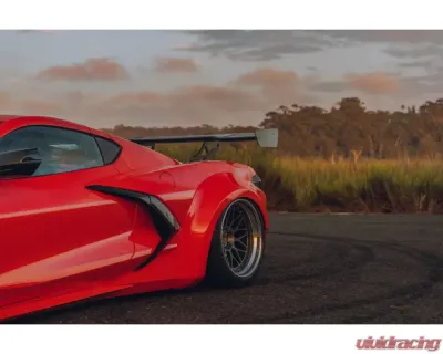 Street Hunter Wide Body Kit w/ Carbon Fiber Front Lip Chevrolet C8 Corvette Stingray 2020-2024 - SHD-C8-WB-FLCF