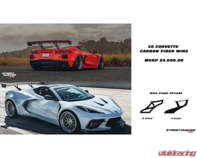 Street Hunter Carbon Fiber Rear Wing Chevrolet C8 Corvette Stingray 2020-2024 - SHD-C8-Wing