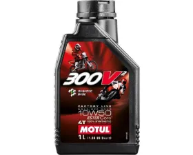 Motul 10W50 300V Factory Line Road Racing Offroad Synthetic Motor Oil 1L (1.05 qt.)