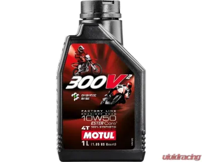 Motul 10W50 300V Factory Line Road Racing Offroad Synthetic Motor Oil 1L (1.05 qt.) - 108586