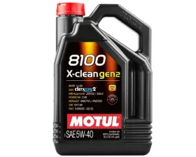 Motul 8100 5W-40 X-Clean Gen2 Motor Oil 5L (1.3 gal.)