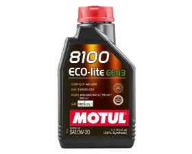 Motul 8100 0W20 Eco-Lite Gen3 1L (1.05 qt.)