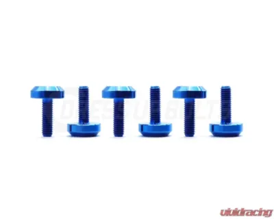 Dress Up Bolts Motor Head Design Titanium Hardware Steering Wheel Kit - ACC-026-Ti-BLU