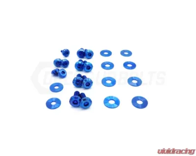 Dress Up Bolts Titanium Hardware Hood Kit BMW E82 135i 2007-2012 - BMW-010-Ti-BLU