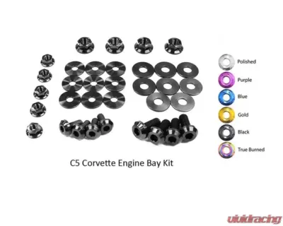 Dress Up Bolts Titanium Engine Bay Kit Chevrolet Corvette C5 | Z06 1997-2004 - CHE-002-Ti-BLK