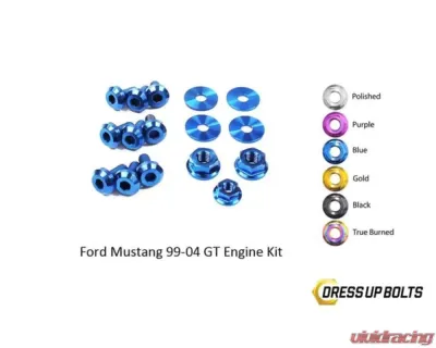 Dress Up Bolts Titanium Engine Kit Ford Mustang GT 1999-2004 - FOR-009-Ti-BLU