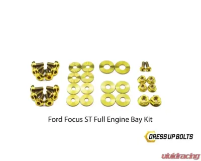 Dress Up Bolts Titanium Engine Bay Kit Ford Focus ST 2015-2018 - FOR-012-Ti-GLD