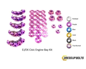 Dress Up Bolts Titanium Ti Engine Bay Kit Honda Civic EK/EJ 1996-2000
