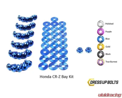 Dress Up Bolts Titanium Ti Engine Bay Kit Honda CR-Z CRZ 2011-2015 - HON-029-Ti-BLU